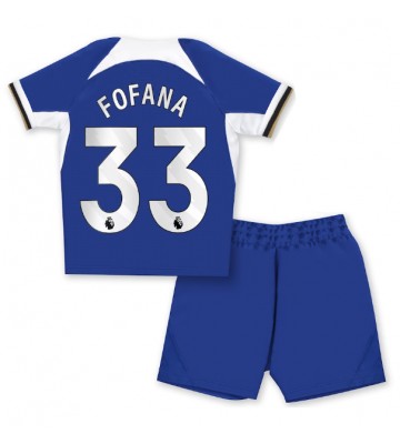 Chelsea Wesley Fofana #33 Hemmaställ Barn 2023-24 Kortärmad (+ Korta byxor)